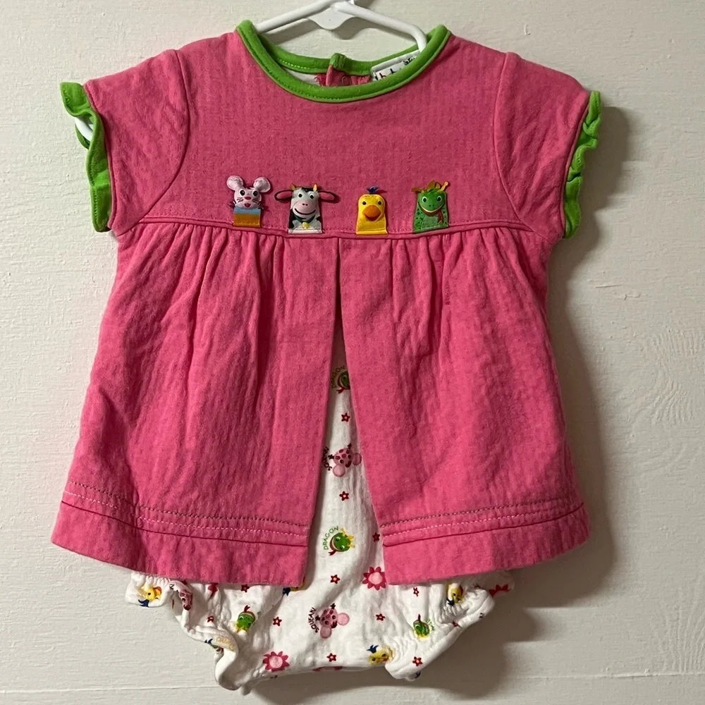 Vintage Baby Einstein One Piece Outfit Pink Character One Piece 6m - Picture 1 of 5